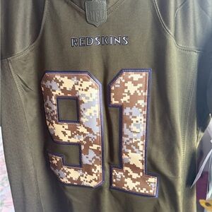 Washington Redskins #91 NFL Jersey in Olive Green- Kerrigan